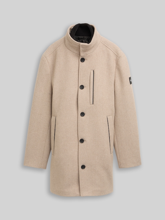 2-in-1 woollen coat with detachable inner jacket in brown by Tom