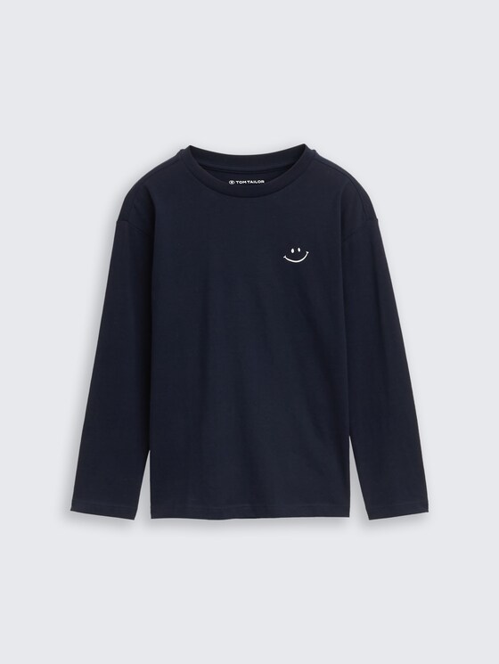 Oversize Langarmshirt mit Rückenprint von Mini Boys, sky captain blue