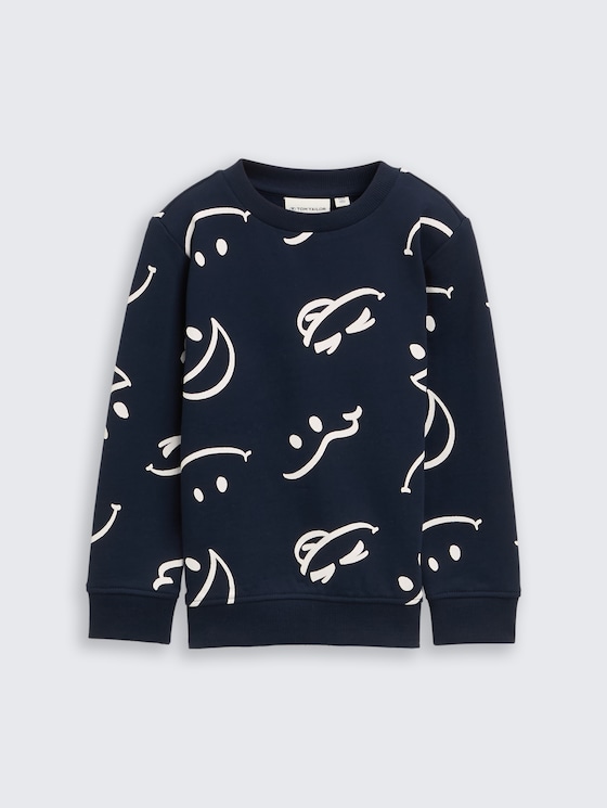 Sweat-shirt avec imprimé allover par Mini Boys, happy glow in the dark design