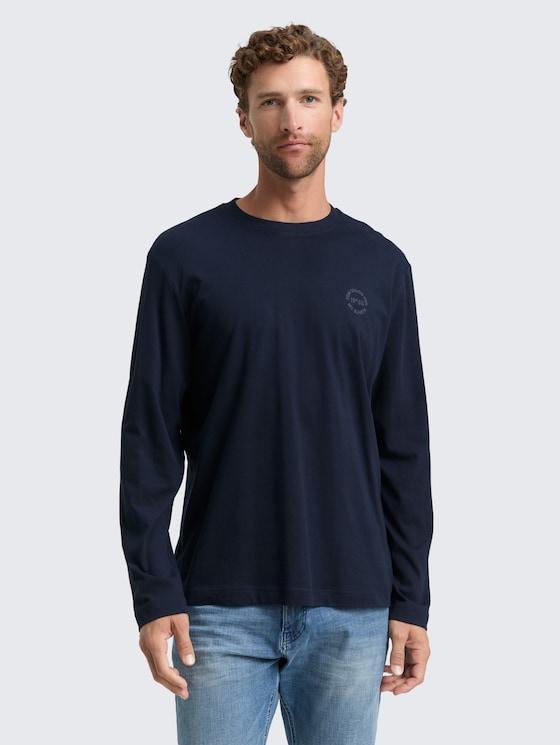 Langarmshirt mit Print von Men, sky captain blue