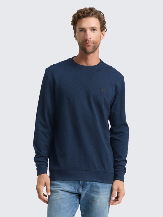 Shirt met lange mouwen en logo-badge door Men, real teal grindle structure