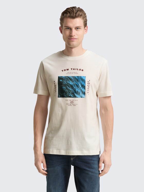 T-shirt met fotoprint door Men, Gardenia White