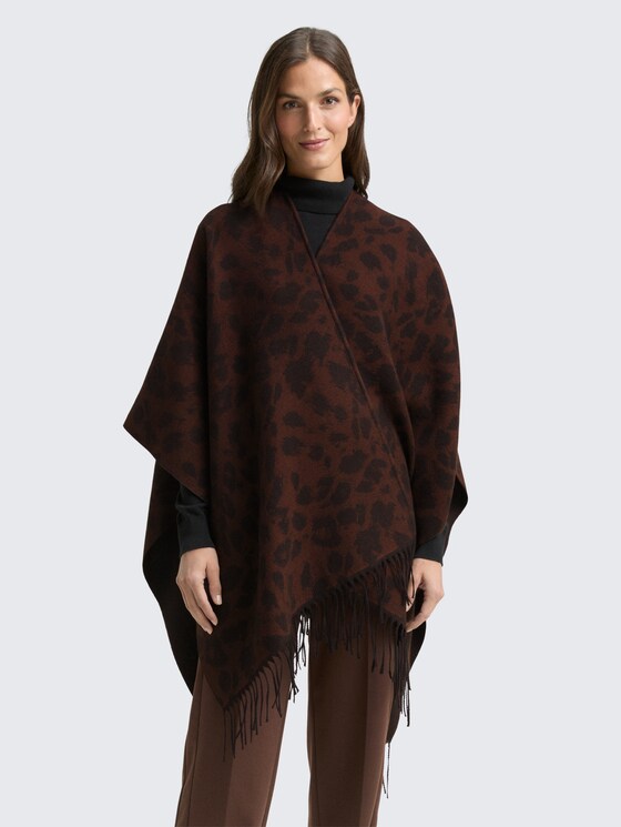 Cape à imprimé léopard par Women, brown black big leo print