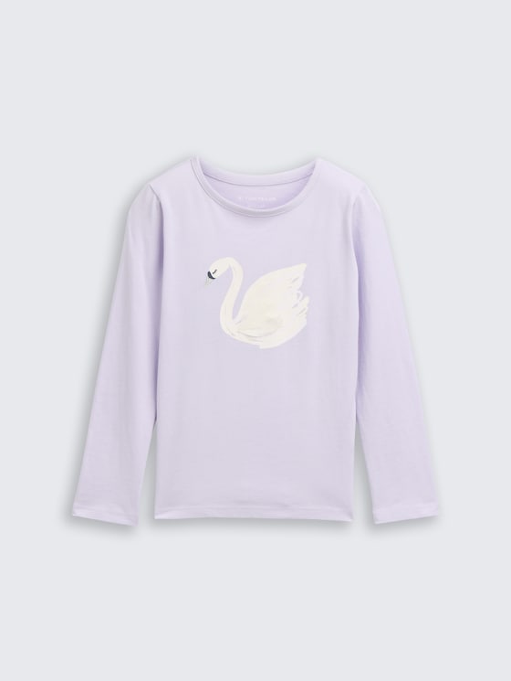 Shirt met lange mouwen en print door Mini Girls, light lavender