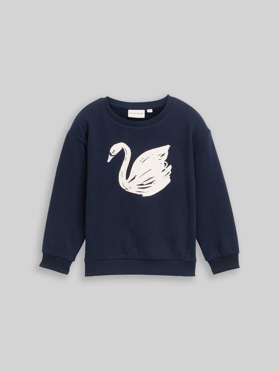 TOM TAILOR Kids Sweatshirt Für Mädchen – Mit „I Saw Some Fishes“-Print, Langarm, 100% Baumwolle