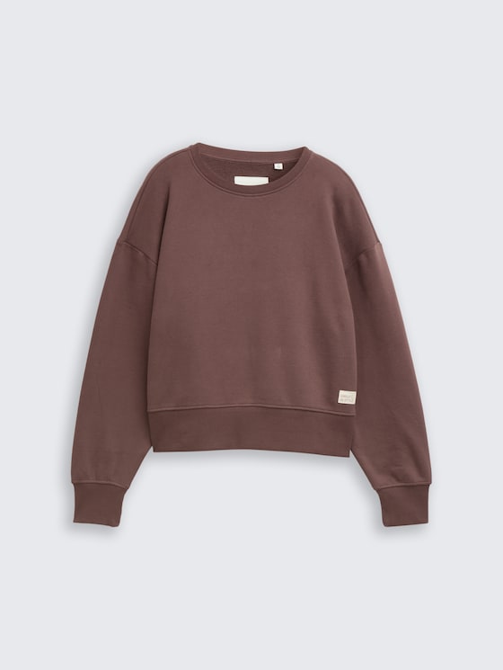Sweat-shirt basique avec badge par Teen Girls, soft chocolate brown