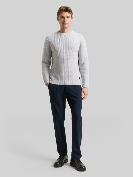 Knitted jumper with wool content in grey by Tom Tailor