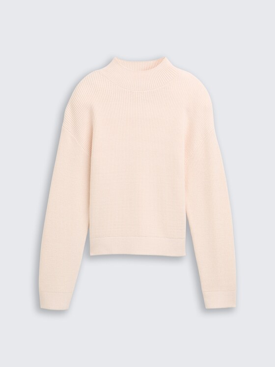 Strickpullover mit Stehkragen von Teen Girls, soft cream beige