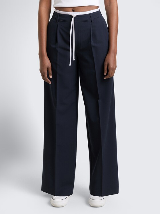 Wide Leg Hose im 2-in-1-Look von Denim Female, sky captain blue