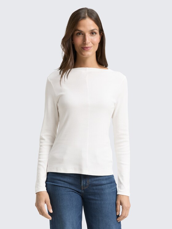 T-shirt à manches longues slim fit par Women, Whisper White
