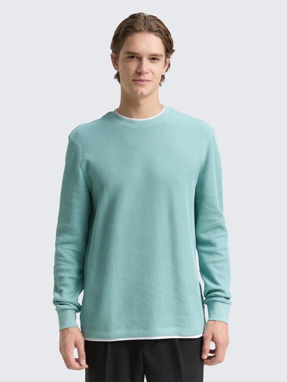 Shirt met lange mouwen in 2-in-1-look door Denim Male, dusty horizon mint