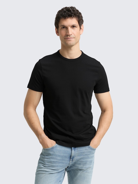 Slim fit cotton T-shirt by Denim Male, Black