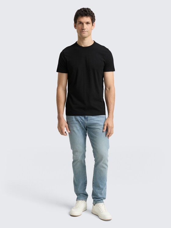 Slim Fit T-Shirt aus Baumwolle von Denim Male, Black