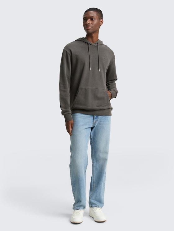 Overdyed hoodie sweatshirt by Denim Male, Black