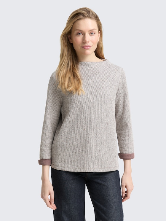 Sweat-shirt à col montant par Women, dark pecan brown melange