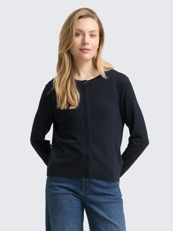 Cardigan mit verdeckter Knopfleiste von Women, sky captain blue