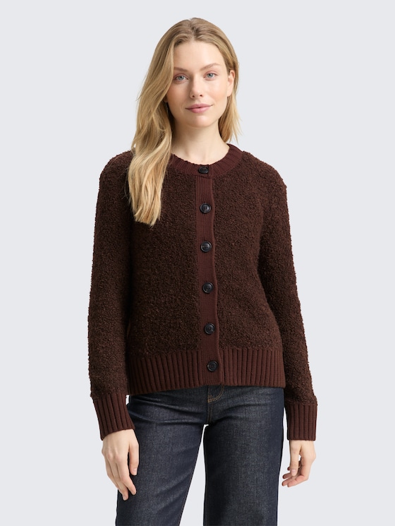 Bouclé Cardigan mit Wollanteil von Tom Tailor