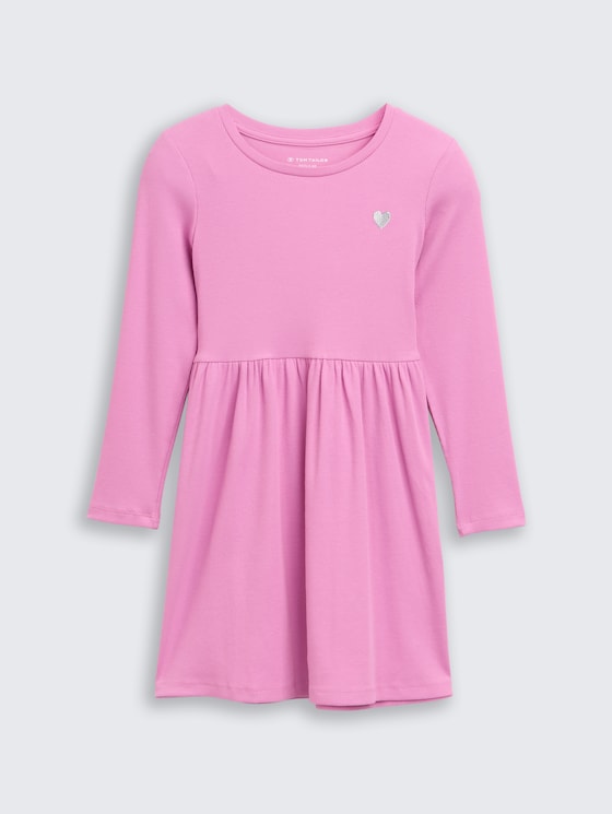 Mini jurk met borduursel door Mini Girls, flashy mauve