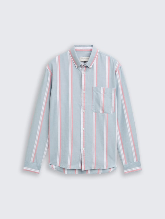 Relaxed Fit Hemd aus Baumwolle von Denim Male, citadel blue stripe