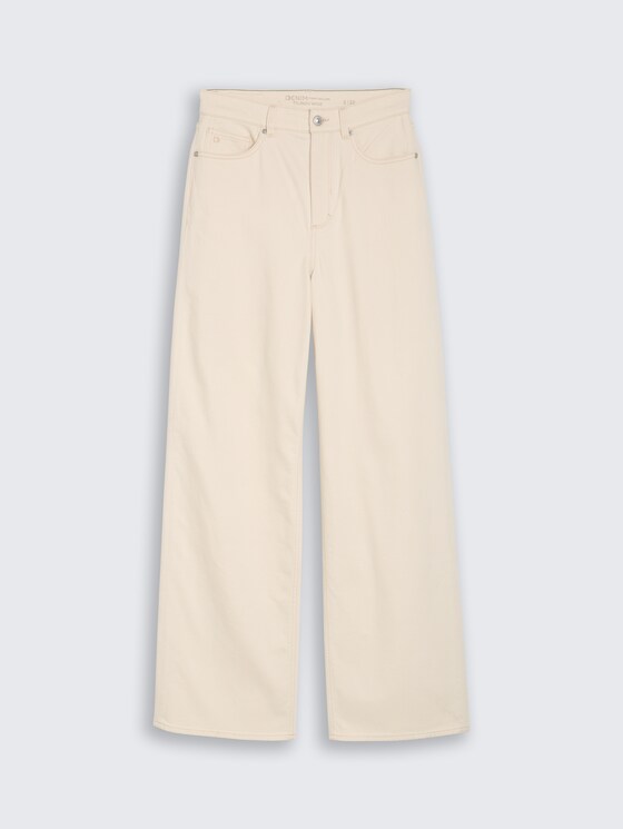 TTLINOU WIDE jeans met hoge taille door Denim Female, raw offwhite denim