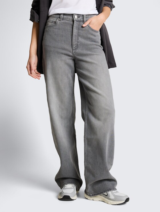 TTLINOU WIDE High Waist Jeans von Denim Female, clean light stone grey denim