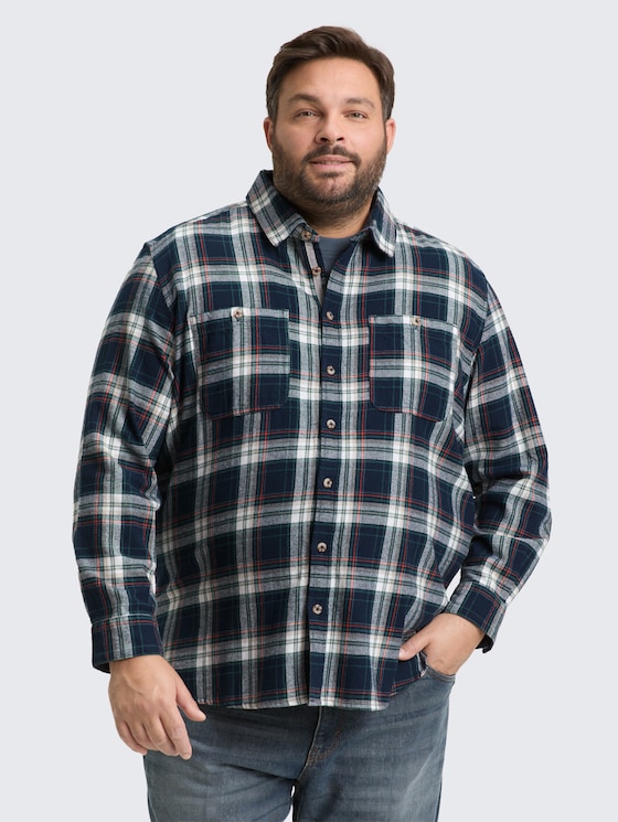 Plus Size - Comfort Fit Flanell-Hemd mit Karomuster von Men Plus Size, navy multicolor check