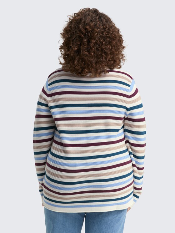 Plus Size - Strickpullover aus Bio-Baumwolle von Women Plus Size, teal colored ottoman knit