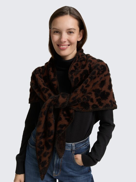 Triangelsjaal met leoprint door Women, big brown leo design