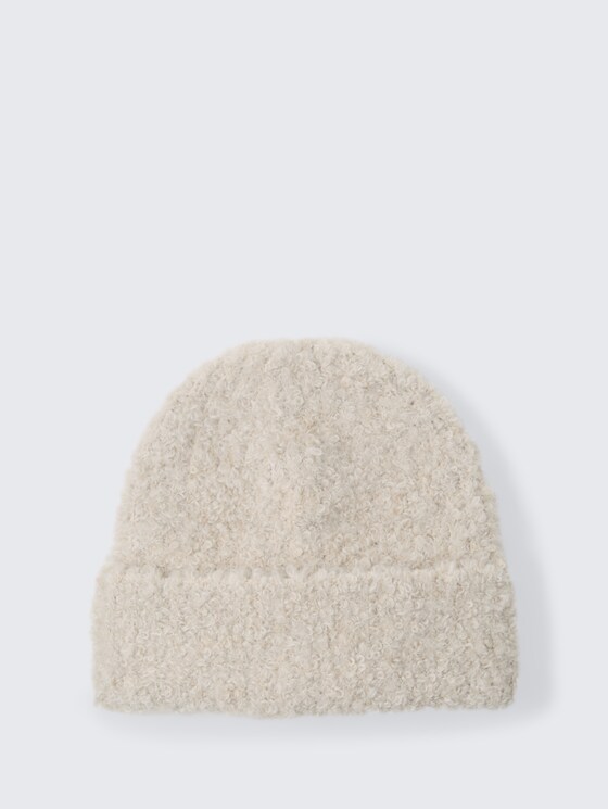 Bouclé Beanie Mütze von Women, sand stone beige melange