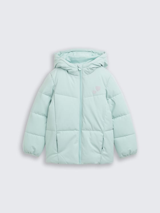 Puffer-Jacke mit Kapuze von Mini Girls, blue haze