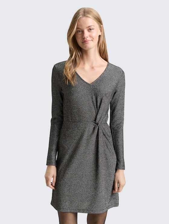 Fitted Mini-Kleid mit Glitzer-Effekt von Denim Female, black glitter