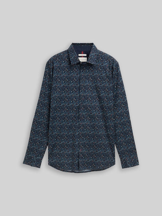 Fitted shirt with pattern in green by Tom Tailor