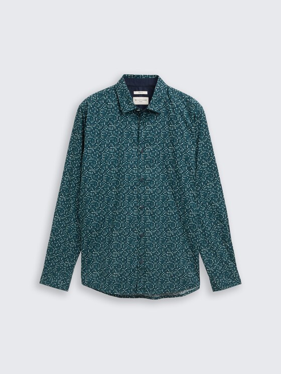 Fitted Hemd mit Muster von Men, meadow green abstract design