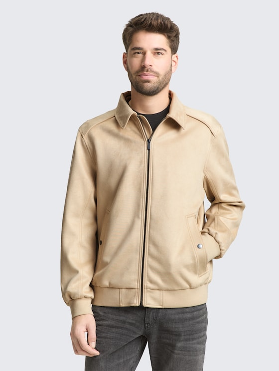 Veste aspect daim par Men, Cashew Beige
