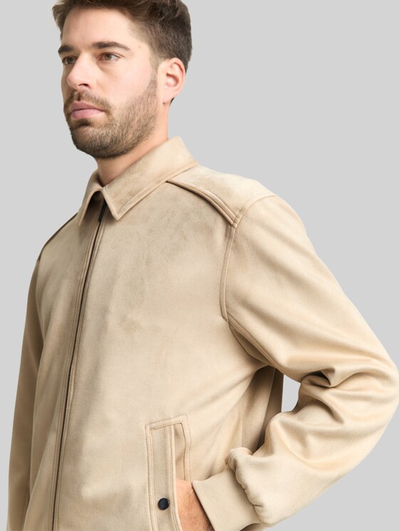 Suede-look jacket in brown by Tom Tailor