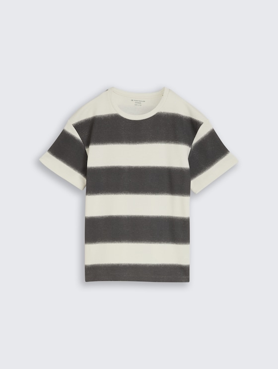 T-shirt oversize à texture gaufrée par Teen Boys, grey off white sprayed stripe