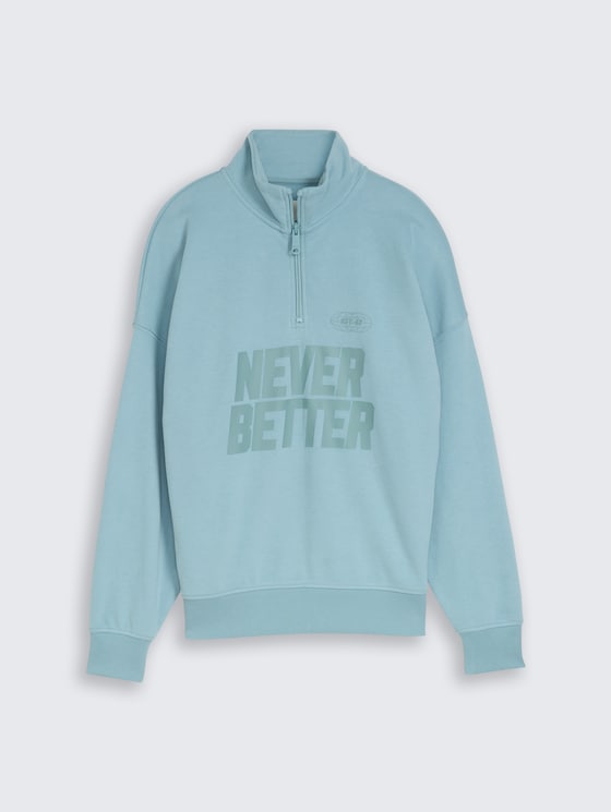 Sweat-shirt oversize à col roulé par Teen Boys, light teal