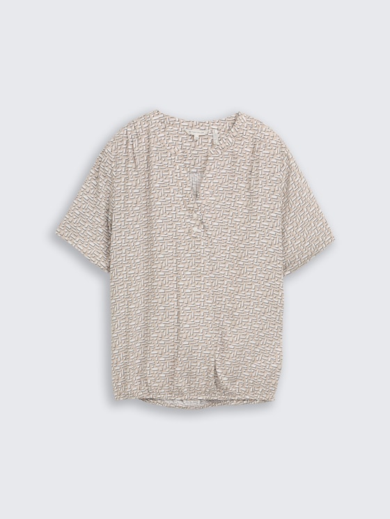 Blouse met patroon door Women, soft taupe geometric minimal