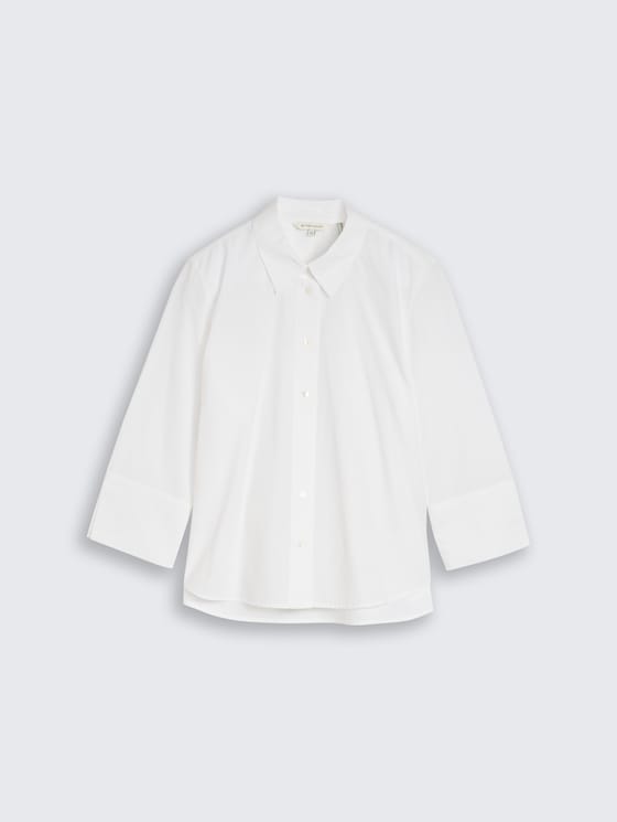 Chemisier en popeline à manches 3/4 par Women, White