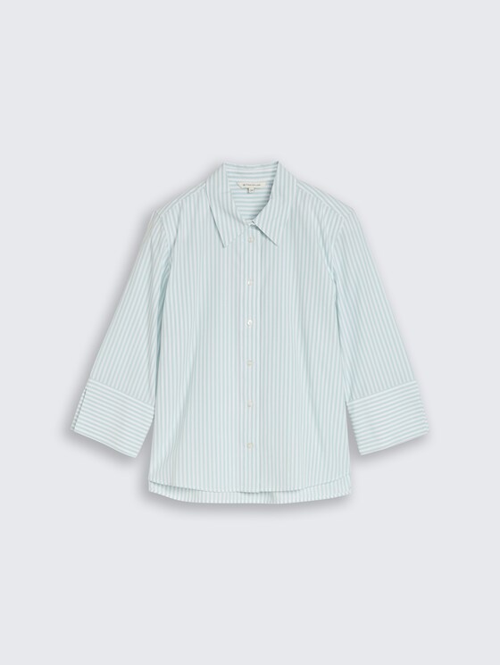 Chemisier en popeline à manches 3/4 par Women, blue haze white thin stripe