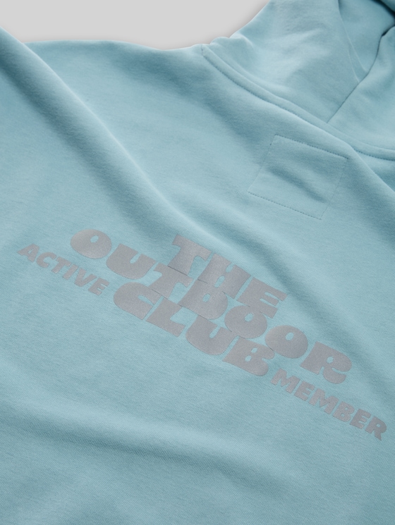 Oversized hoodie sweatshirt with back print in blue by Tom Tailor