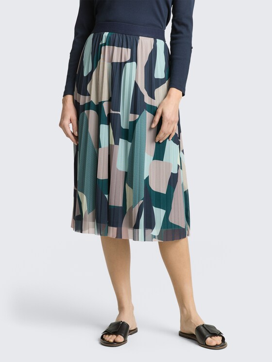 Jupe midi en maille à motifs par Women, abstract stripe print