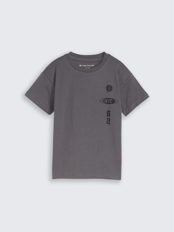 T-shirt oversize avec imprimé dans le dos par Mini Boys, dark urban grey