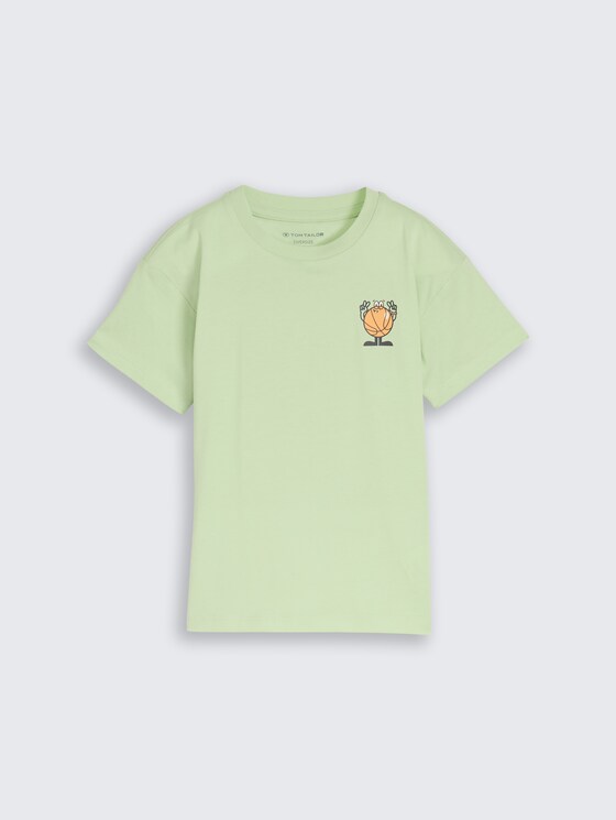 T-shirt oversize avec imprimé dans le dos par Mini Boys, frozen lime green