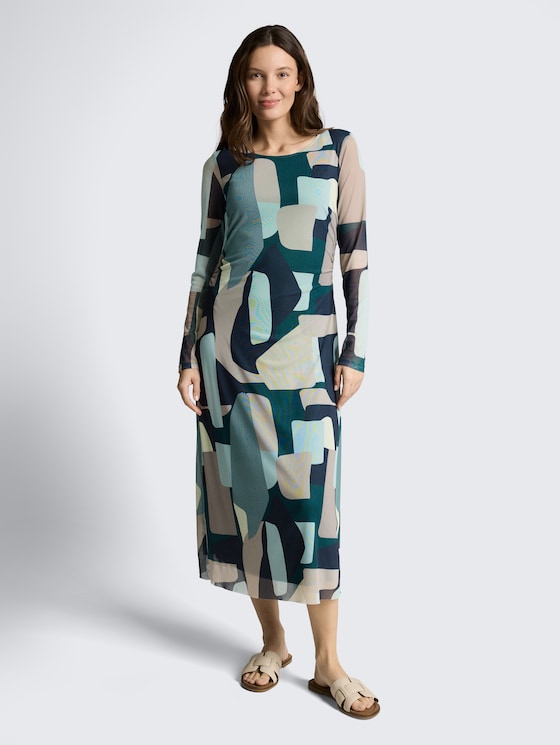 Robe midi en maille avec motif par Women, abstract stripe print