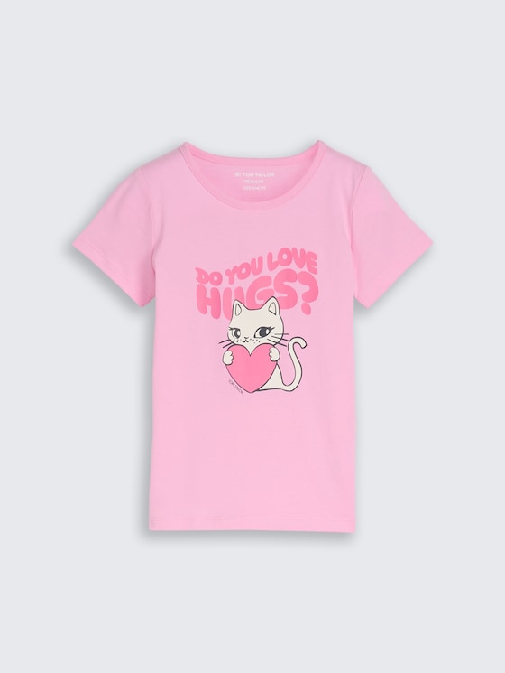 T-Shirt mit Foto-Print von Mini Girls, lovely pink