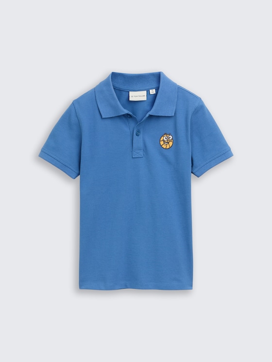 Polo en piqué de coton par Mini Boys, Federal Blue