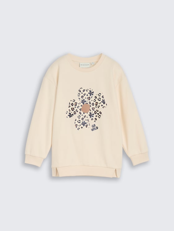 Oversized sweatshirt met print door Mini Girls, light almond