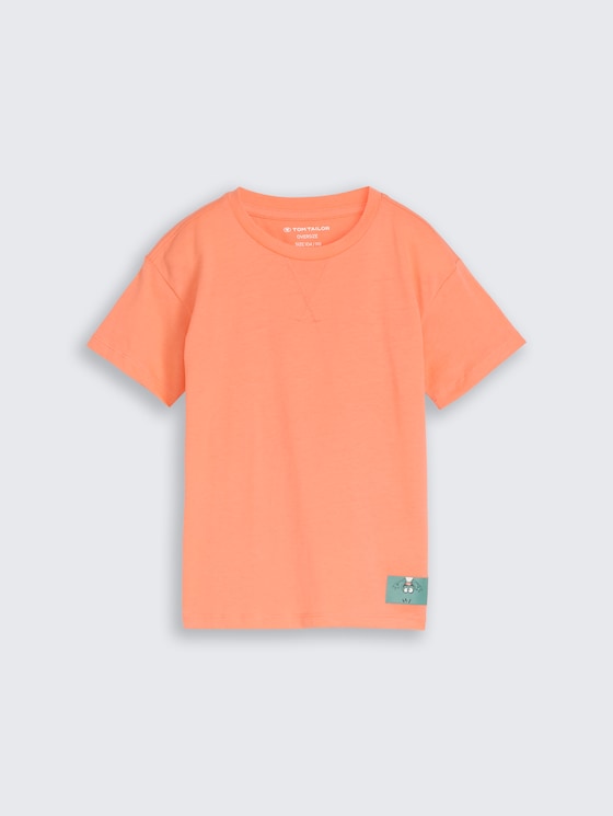 T-shirt oversize par Mini Boys, bright coral