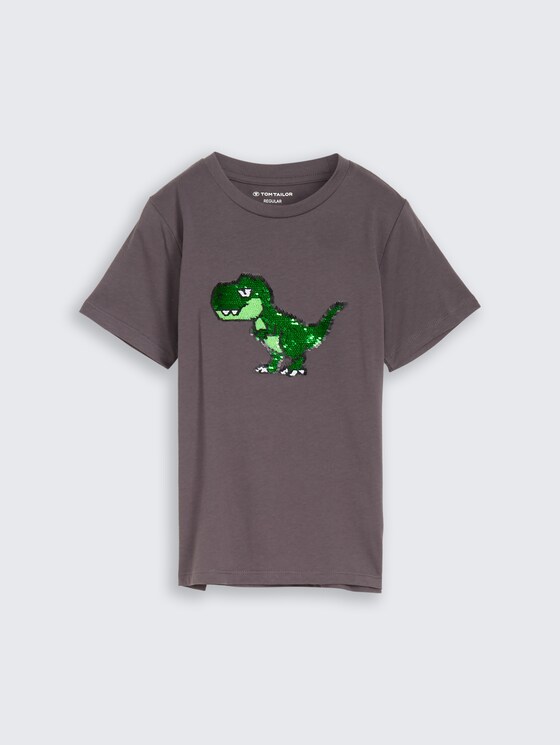 T-shirt à paillettes réversibles par Mini Boys, dark urban grey